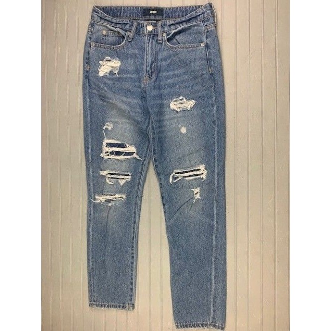 Aero Size 4 Womens Jeans Boyfriend Distressed Mid Rise Med Wash Cotton